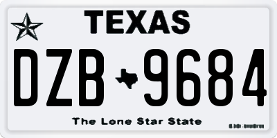 TX license plate DZB9684