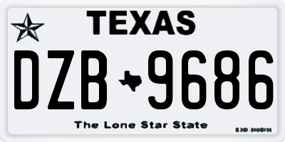 TX license plate DZB9686