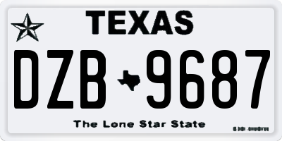 TX license plate DZB9687