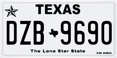TX license plate DZB9690