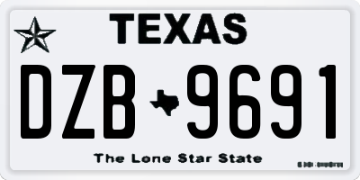 TX license plate DZB9691