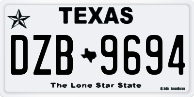 TX license plate DZB9694