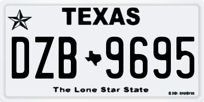TX license plate DZB9695