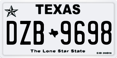 TX license plate DZB9698