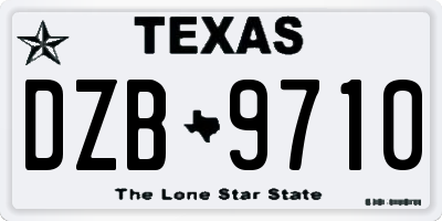 TX license plate DZB9710