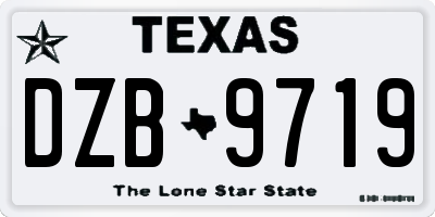 TX license plate DZB9719