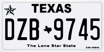 TX license plate DZB9745