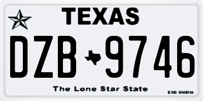 TX license plate DZB9746