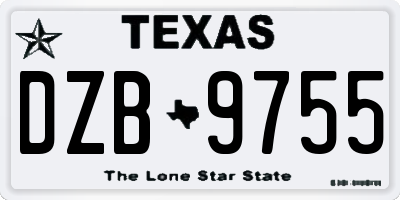 TX license plate DZB9755