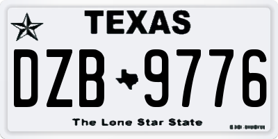 TX license plate DZB9776