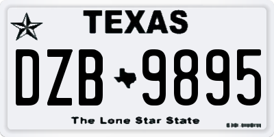 TX license plate DZB9895