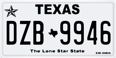 TX license plate DZB9946