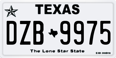 TX license plate DZB9975