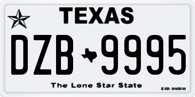 TX license plate DZB9995