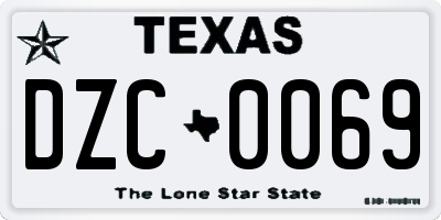 TX license plate DZC0069