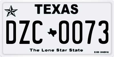 TX license plate DZC0073