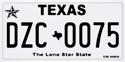 TX license plate DZC0075