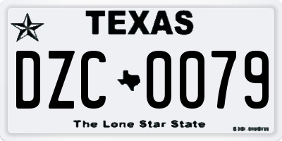 TX license plate DZC0079