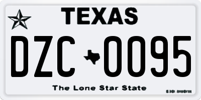 TX license plate DZC0095
