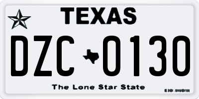 TX license plate DZC0130