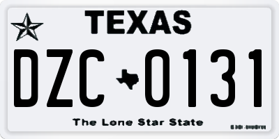 TX license plate DZC0131
