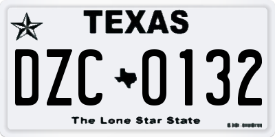 TX license plate DZC0132