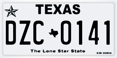 TX license plate DZC0141