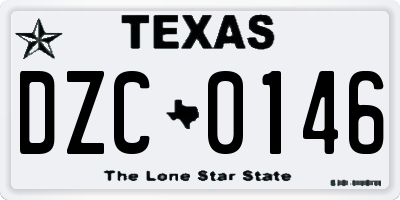 TX license plate DZC0146
