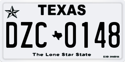 TX license plate DZC0148