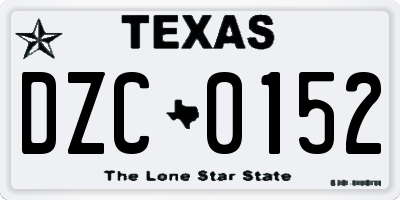TX license plate DZC0152