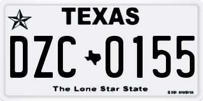 TX license plate DZC0155