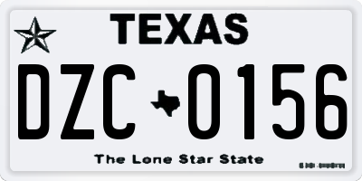 TX license plate DZC0156