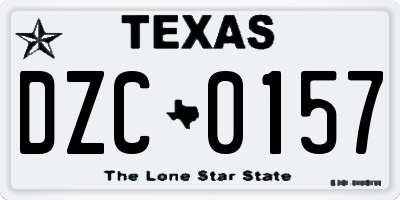 TX license plate DZC0157