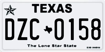 TX license plate DZC0158