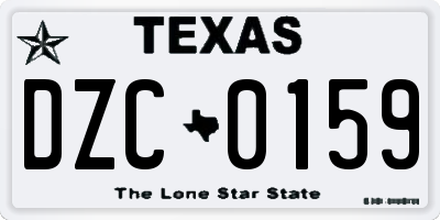 TX license plate DZC0159