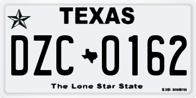 TX license plate DZC0162