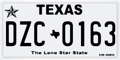 TX license plate DZC0163