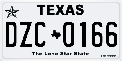 TX license plate DZC0166