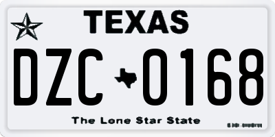 TX license plate DZC0168