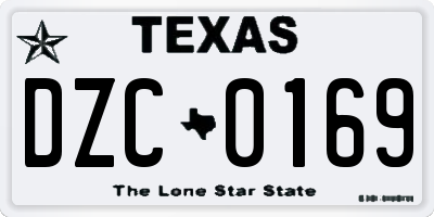 TX license plate DZC0169