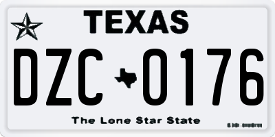 TX license plate DZC0176