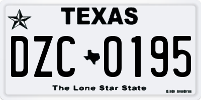 TX license plate DZC0195