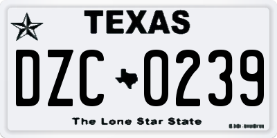TX license plate DZC0239
