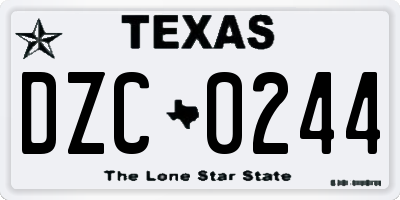 TX license plate DZC0244