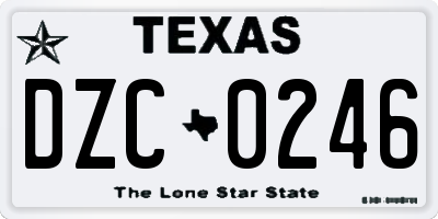 TX license plate DZC0246