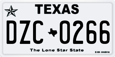 TX license plate DZC0266