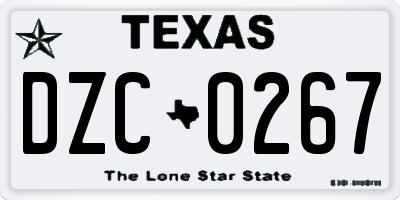 TX license plate DZC0267