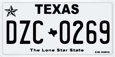 TX license plate DZC0269