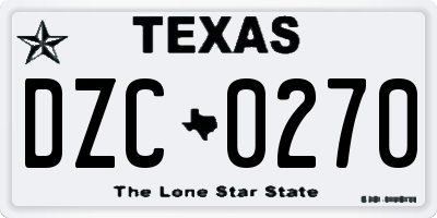 TX license plate DZC0270