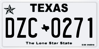 TX license plate DZC0271